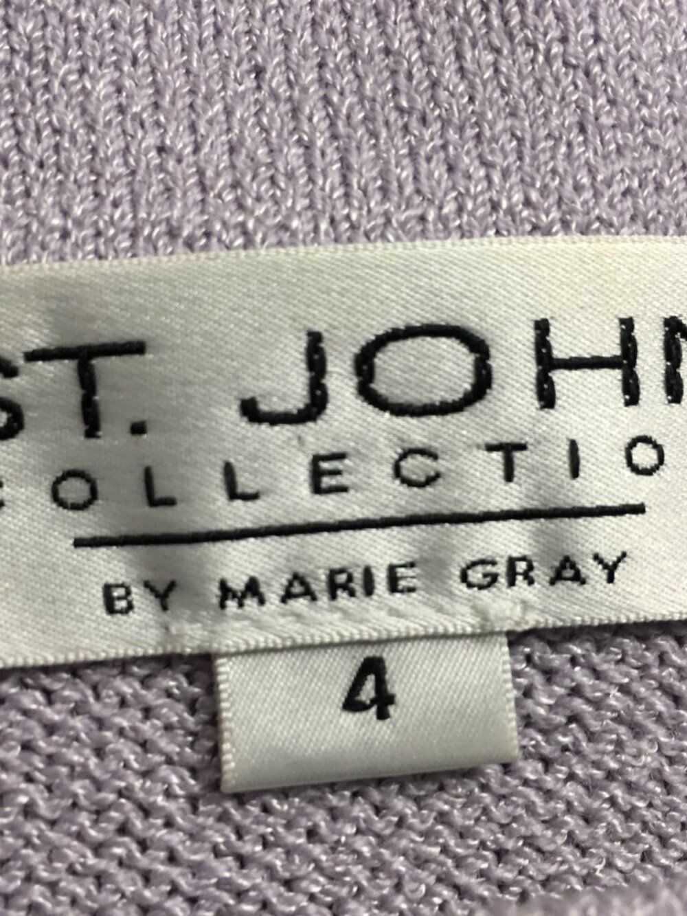BEAUTIFUL St John collection knit lavender purple jacket skirt suit size 4 - Picture 8 of 9